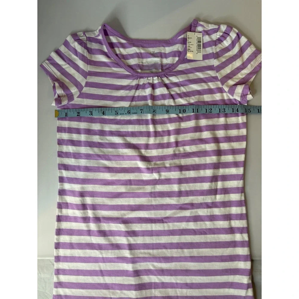Children's Place Striped Top Lilac Mist Short Sleeve Shirt Kids Size L‎